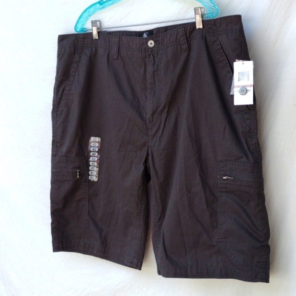 CK Lifestyle Gray Cotton Cargo Zippered Pocket Shorts Men's 42W